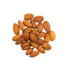 a pile of almonds isolated on a transparent background PNG 