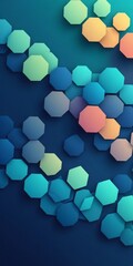 Octagonal Shapes in Navy and Cyan