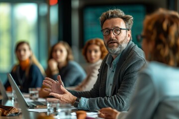 Corporate Business Photography of a Training Session, Highlighting The Expertise of a Speaker as They Impart Knowledge and Skills, Generative AI