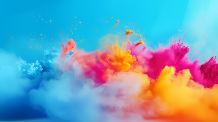 Fototapeta na wymiar Happy Holi festival concept in India, colorful powder background