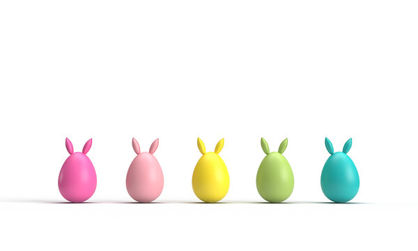 group set colorful happy easter egg march april month ear bunny rabbit spring time season holiday pattern yellow pink green blue color beautiful object collection gift pastel gift happy easter egg 