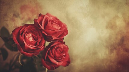 Vibrant Red Roses Gracefully Adorn Table in Stunning Display of Natural Elegance