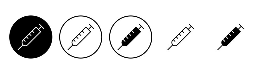 Syringe icon set. injection icon vector.