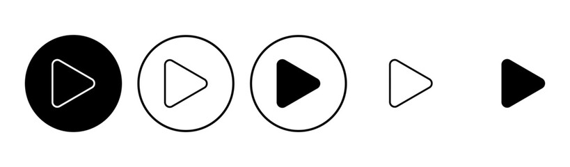 Play Icon set. Play button vector icon