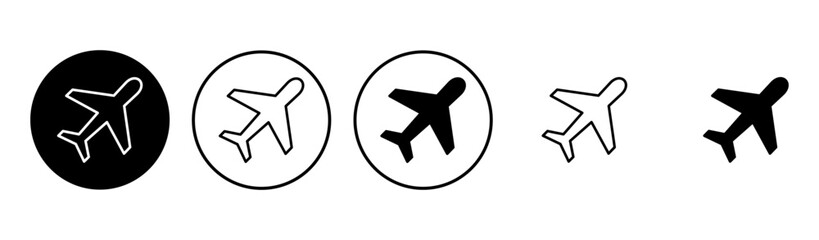 Fototapeta premium Plane icon set. Airplane icon vector. Flight transport symbol. Travel illustration. Holiday symbol