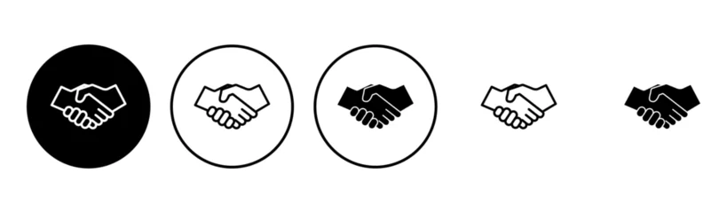 Fotobehang Handshake icon set. business handshake. contact agreement © AAVAA