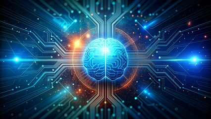 artificial intelligence brain technology background illustration 