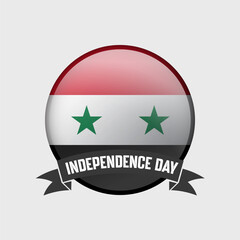 Syria Round Independence Day Badge