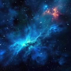 The beauty of sparkling colorful nebulae in deep space is formed from low density dust and clouds, good for use for science, insight, web, advertising, blogs etc. Generative ai - obrazy, fototapety, plakaty