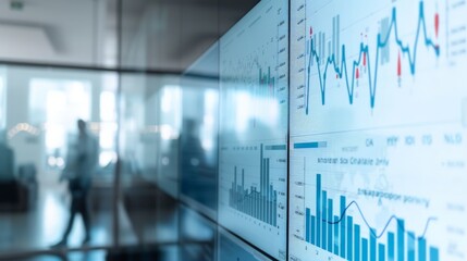 financial analysis with charts and graphs on white board