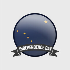 Alaska Round Independence Day Badge