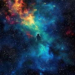 The beauty of sparkling colorful nebulae in deep space is formed from low density dust and clouds, good for use for science, insight, web, advertising, blogs etc. Generative ai