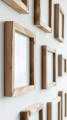 Group of Wooden Frames Mounted to a Wall