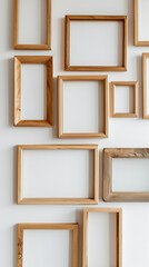 Collection of Wooden Frames Hanging on Wall for Home Decor