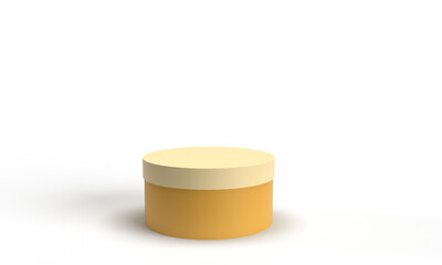 Podium stage stand showcase cream orange color object design cosmetic platform background skin template skin care scene display dais abstract ramadan kareem organic summer make up studio clean light 