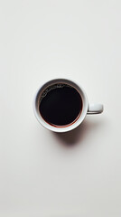 Cup of Coffee on White Table, Morning Beverage and Decorative Element