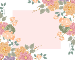Soft Pastel Rose Flower Border