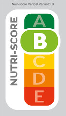 Nutriscore Grading System Food Sugar Level Beverages Mark Label Vertical Variant 2 B