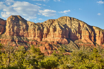 Sedona Red Rock Mountains with Desert Vegetation - Elevated View
