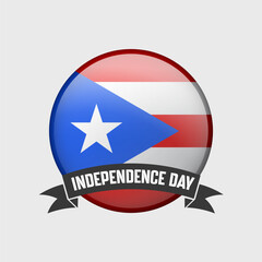 Puerto Rico Round Independence Day Badge
