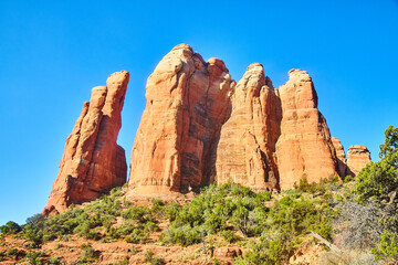 Majestic Red Rock Formations and Blue Sky in Sedona