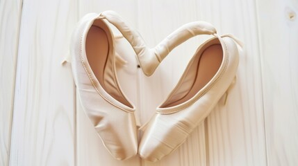 wedding shoes on a hanger in the form of heart