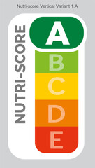 Nutriscore Grading System Food Sugar Level Beverages Mark Label Vertical Variant 2 A