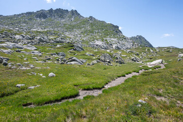 Fototapeta na wymiar Landscape of Rila Mountain near Kalin peak, Bulgaria