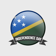 Solomon Islands Round Independence Day Badge