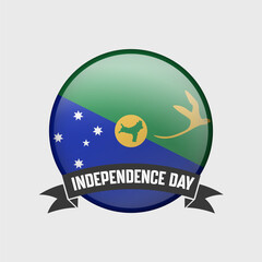 Christmas Island Round Independence Day Badge