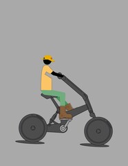 illustration of an adult riding a sport bike