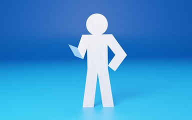 右手をこちらに差し出す紙人形
