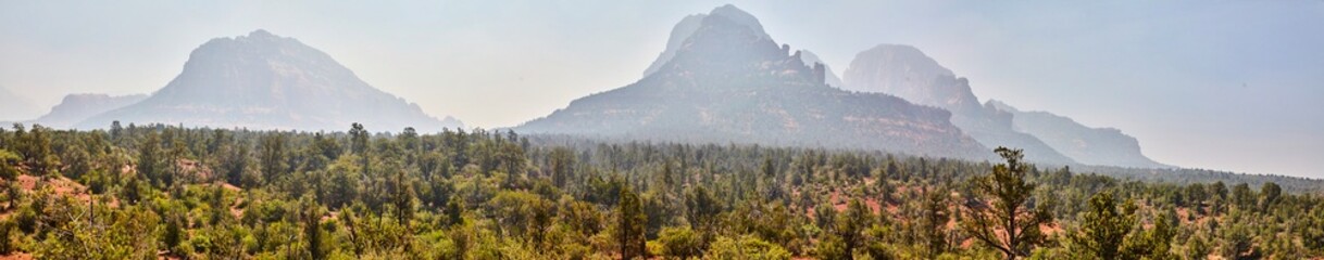 Sedona Red Rock Mountains and Forest Panorama
