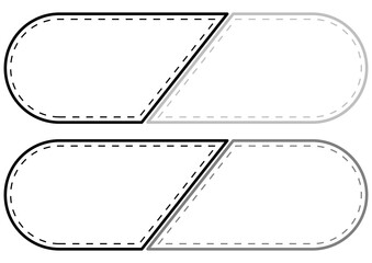 黒とグレーの横長のシンプルな見出しフレームセット