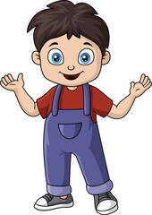 Cute little boy cartoon on white background