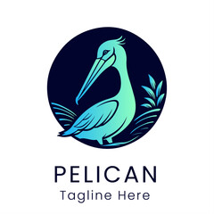 vector Pelican logo design template