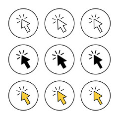 Click icon set vector. pointer arrow sign and symbol. cursor icon