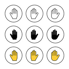 Obraz premium Hand icon set vector. hand sign and symbol. hand gesture