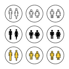 Man and woman icon set vector. male and female sign and symbol. Girls and boys