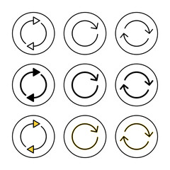 Refresh icon set vector. Reload sign and symbol. Update icon.