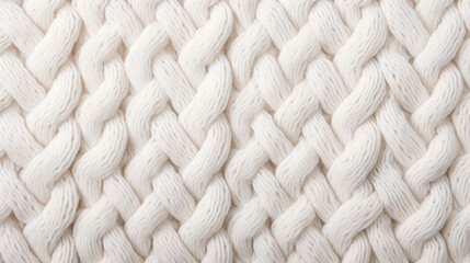 close up of white knitted wool texture background