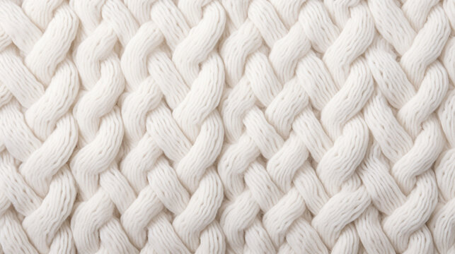 close up of white knitted wool texture background