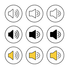 Speaker icon set vector. volume sign and symbol. loudspeaker icon. sound symbol