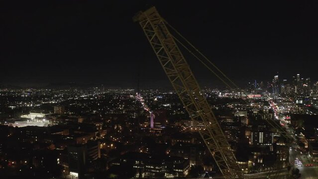 construction crane in large city