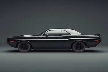 Obraz premium Black American Sports car isolated in studio. Classic sports car in studio.