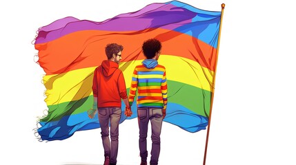 gay couple pride with copy space background