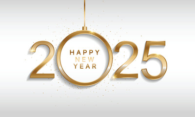 2025 Happy New Year Background Design. Greeting Card, Banner, Poster. Vector Illustration.