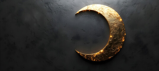 Crescent Islamic symbol for Ramadan Kareem and Eid Mubarak