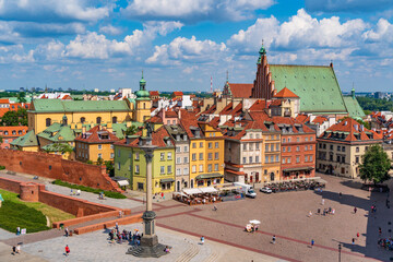 Naklejka na ściany i meble The Castle Square in Old Town of Warsaw, Poland