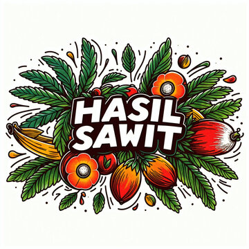 label with vegetables Hasil Sawit